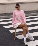 KELEBEK PAPATYALI SWEATSHİRT  Pembe