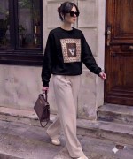GES KARE DETAY SWEATSHİRT  Siyah