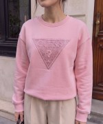 GES ÜÇGEN TAŞLI SWEATSHİRT  Pembe