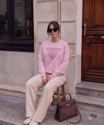 GES ÜÇGEN TAŞLI SWEATSHİRT  Pembe