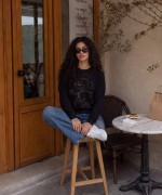 BONCUKLU MİKİLİ SWEATSHİRT  Siyah