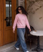 BONCUKLU MİKİLİ SWEATSHİRT  Pembe
