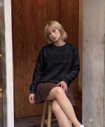 GES 1981 İŞLEME DETAY SWEATSHİRT  Siyah