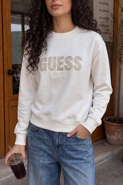 GES 1981 İŞLEME DETAY SWEATSHİRT  Beyaz