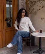 GES 1981 İŞLEME DETAY SWEATSHİRT  Beyaz