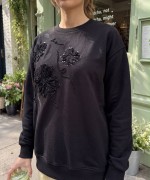 3 PAPATYA BASKILI SWEATSHİRT  Siyah