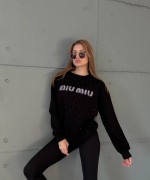 MI MI TAŞLI SWEATSHİRT  Siyah