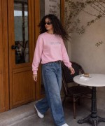 MI MI TAŞLI SWEATSHİRT  Pembe