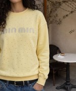 MI MI TAŞLI SWEATSHİRT  Sarı