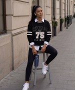 CHICAGO YAZILI SWEATSHİRT  Siyah