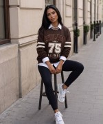 CHICAGO YAZILI SWEATSHİRT  Acı Kahve