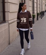 CHICAGO YAZILI SWEATSHİRT  Acı Kahve