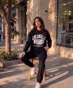 LOS ANGELES 1958 YAZILI SWEATSHİRT  Siyah