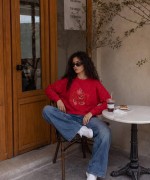 SİMLİ MCK SWEATSHİRT  Kırmızı
