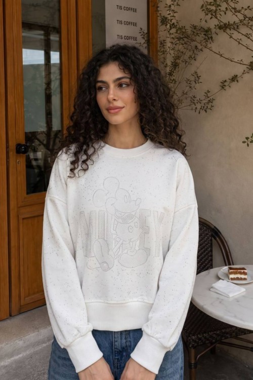 SİMLİ MCK SWEATSHİRT  Beyaz