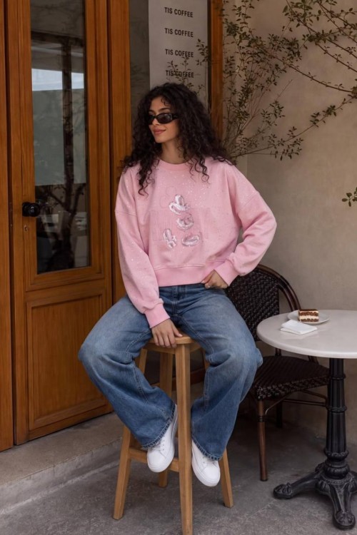 SİMLİ MCK SWEATSHİRT  Pembe