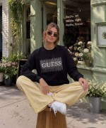 GES TAŞLI SWEATSHİRT  Siyah