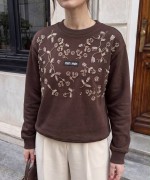ÇİÇEKLİ MİN MİN SWEAT  Acı Kahve