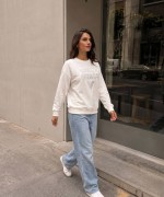 GES KABARTMALI SWEATSHİRT  Beyaz
