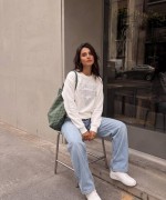 GES KABARTMALI SWEATSHİRT  Beyaz
