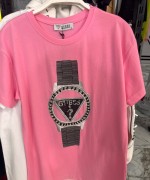 GES SAAT DESENLİ TİŞÖRT Pembe