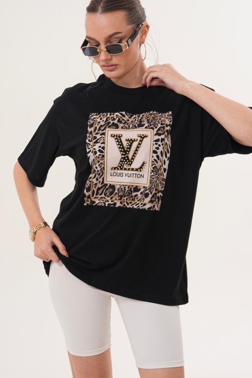 LV BASKI TİŞÖRT Siyah