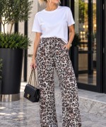 LEOPAR DESEN KADİFE PANTOLON  Siyah