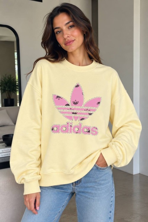 ADS BASKI SWEATSHİRT  Sarı