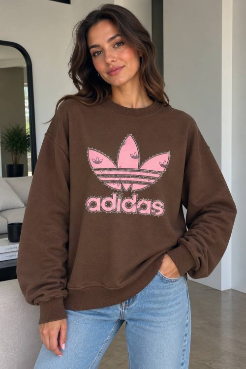 ADS BASKI SWEATSHİRT  Acı Kahve