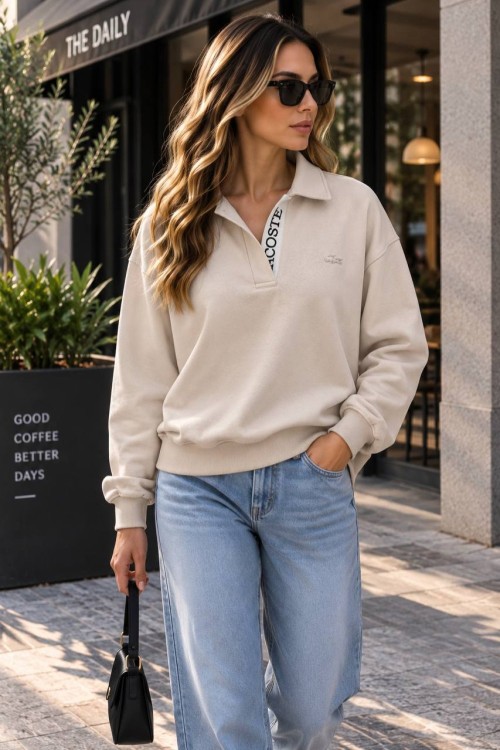 LC POLO YAKA SWEATSHİRT  Bej