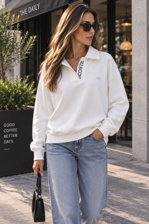 LC POLO YAKA SWEATSHİRT  Beyaz