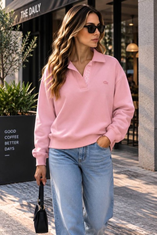 LC POLO YAKA SWEATSHİRT  Pembe