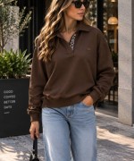 LC POLO YAKA SWEATSHİRT  Acı Kahve