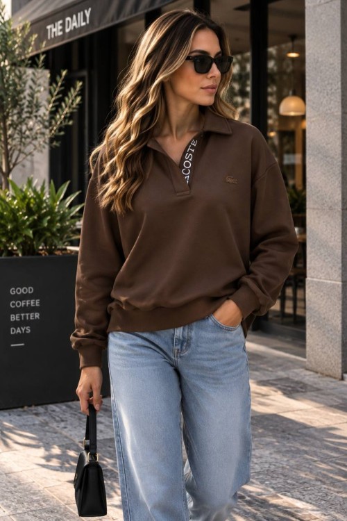 LC POLO YAKA SWEATSHİRT  Acı Kahve