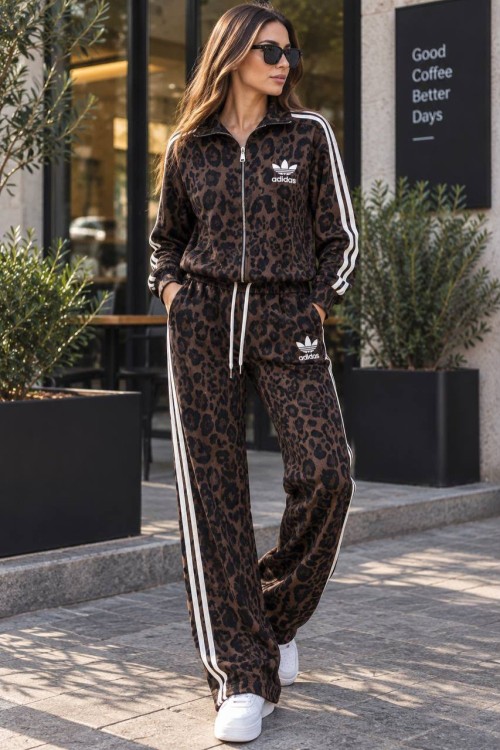 ADS BÜYÜK LEOPAR FERMUARLI İKİLİ TAKIM  Acı Kahve