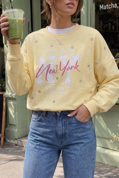 NY NEWYORK SWEATSHİRT  Sarı