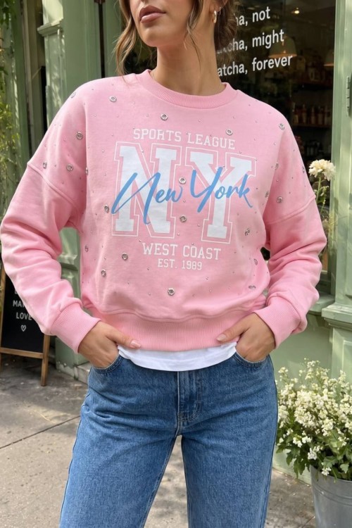 NY NEWYORK SWEATSHİRT  Pembe