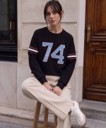 74 YAZILI SWEATSHİRT  Siyah