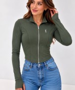 YSL OSYHO KUMAŞ FERMUARLI BADİ  Yeşil