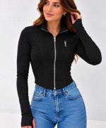 YSL OSYHO KUMAŞ FERMUARLI BADİ  Siyah
