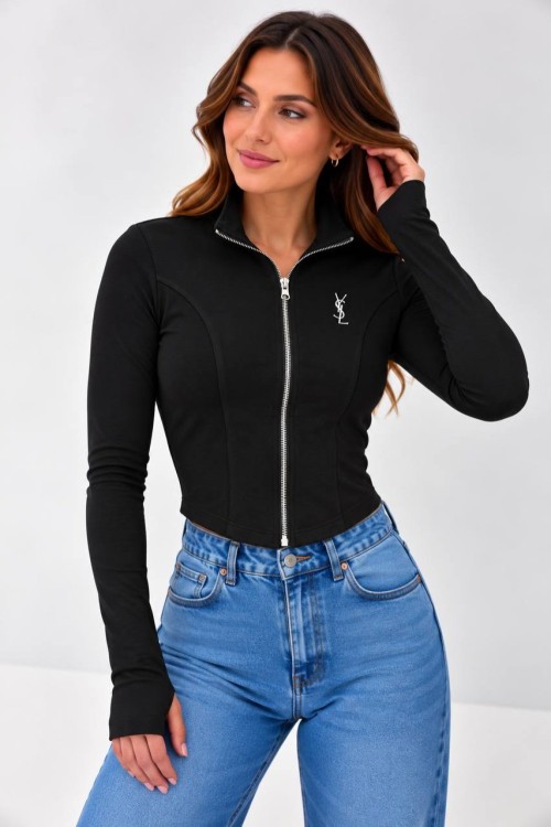 YSL OSYHO KUMAŞ FERMUARLI BADİ  Siyah
