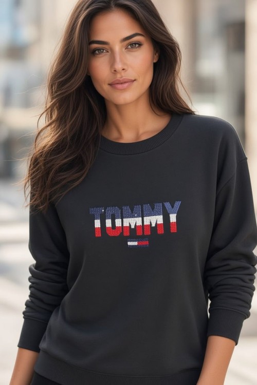 TMY YAZILI SWEATSHİRT  Siyah