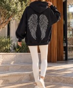 SIRT KANAT DETAY SWEATSHİRT  Siyah