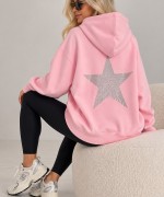 SIRT YILDIZ DETAY SWEATSHİRT  Pembe