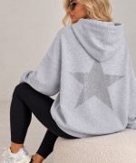 SIRT YILDIZ DETAY SWEATSHİRT  Gri