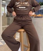YUVARLAK YAKA CALIFORNIA SWEATSHİRT  Acı Kahve
