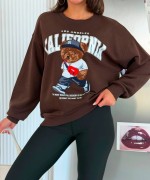 CALİFORNİA AYICIKLI SWEATSHİRT  Acı Kahve