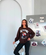 CALİFORNİA AYICIKLI SWEATSHİRT  Acı Kahve