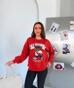 CALIFORNIA YAZILI SWEATSHİRT  Kırmızı