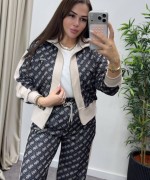 ÇOKLU GES YAN ŞERİTLİ FERMUARLI İKİLİ TAKIM  Siyah